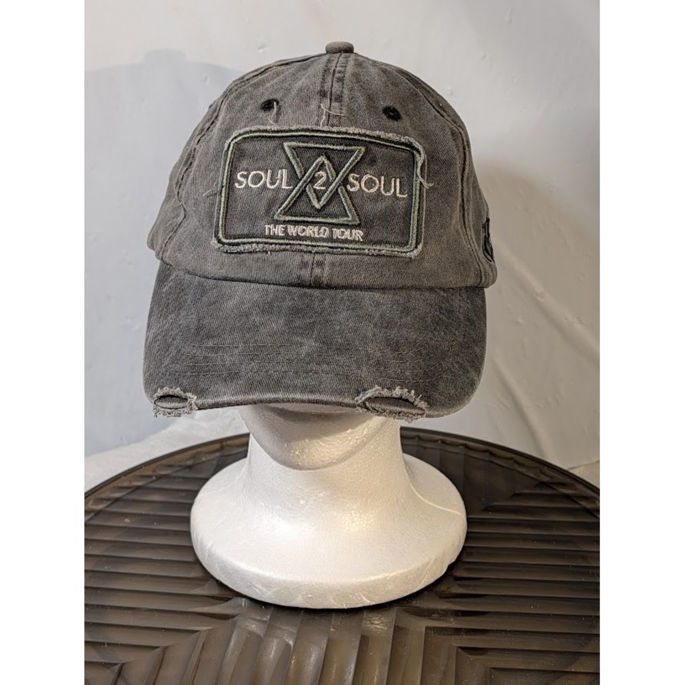 Tim McGraw Faith Hill Soul 2 Soul World Tour Hat Distressed Gray Concert Cap - Picture 1 of 8